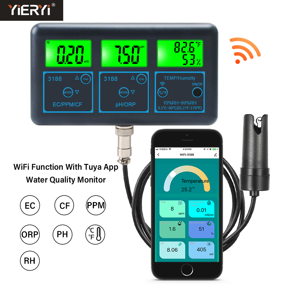 Planted Aquarium Test Kit - Medidor de PH WiFi temperatura TDS(ppm)