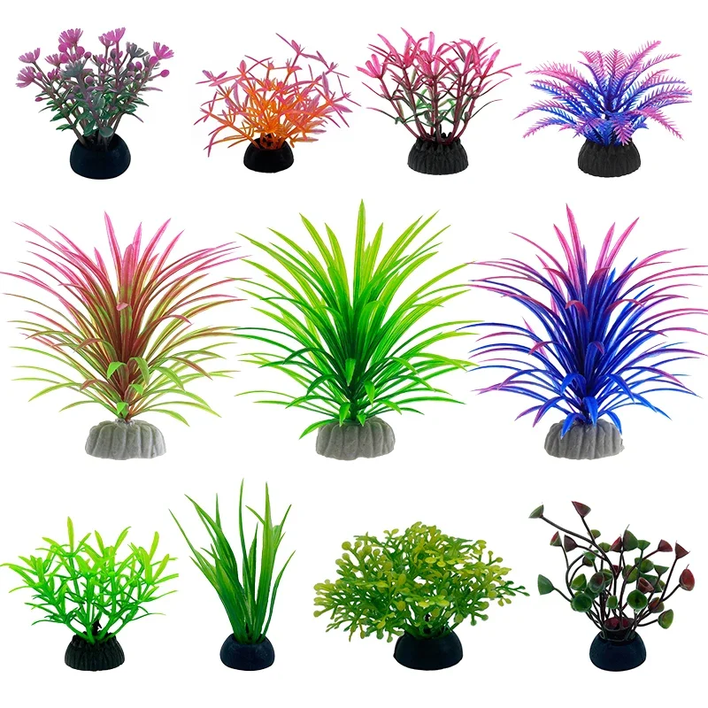 Aquarium Plant Live - Simulación decorativa de acuario de PVC,