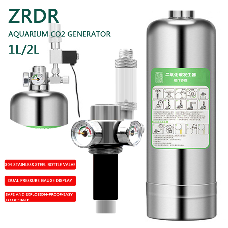 Planted Aquarium Co2 - ZRDR-generador de CO2 para acuario, medidor